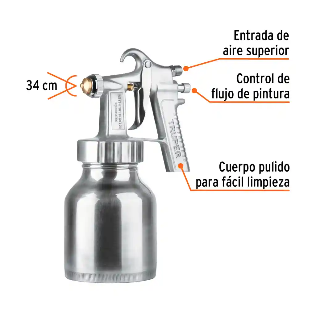 Pistola Para Pintar 10psi A 50 Psi Truper - 14036