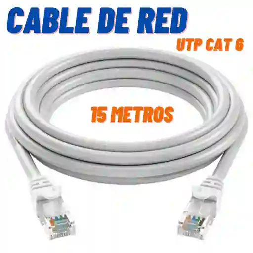 Cable De Red 15 Metros Cat 6 / Cable Internet Utp/ Patch Cord