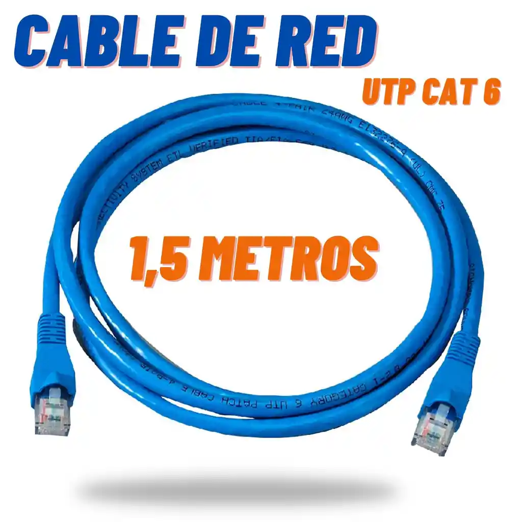 Cable De Red 1.5 Metros Cat 6 / Cable Internet Utp/ Patch Cord