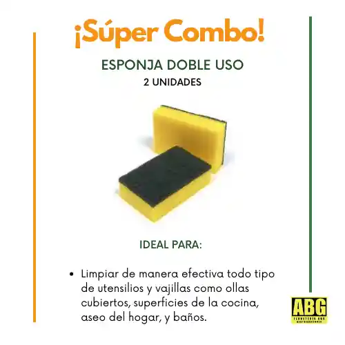 ¡ Super Combo ! Esponja Doble Uso X2 Unidades