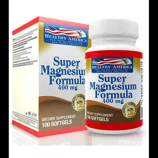  Super Magnesium 400 Mg 100 Softgels HEALTHY AMERICA 