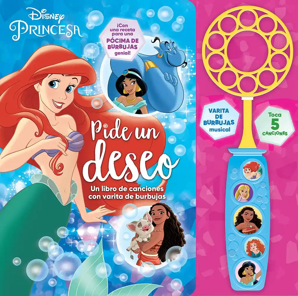 Libro De Canciones Con Varita De Burbujas Princesas Disney