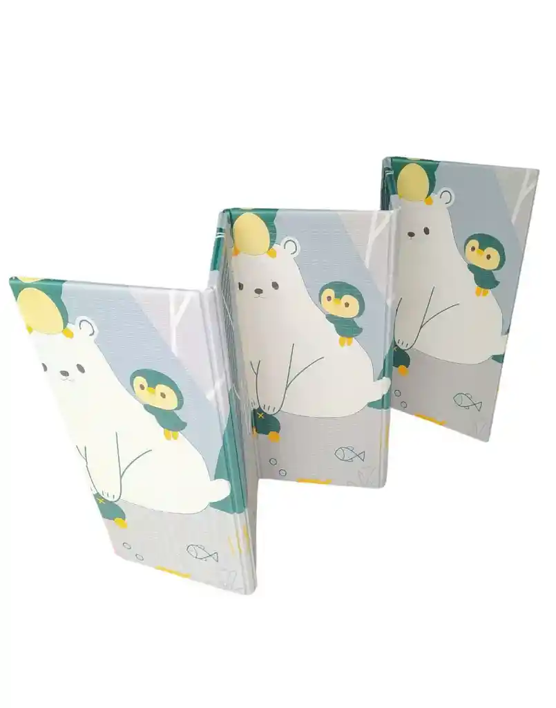 Tapete Anti Golpes Plegable Gateo Bebé Doble Faz Rosa Pinguino / Polar
