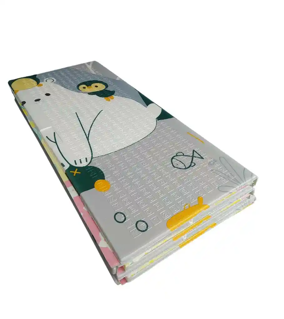 Tapete Anti Golpes Plegable Gateo Bebé Doble Faz Rosa Pinguino / Polar