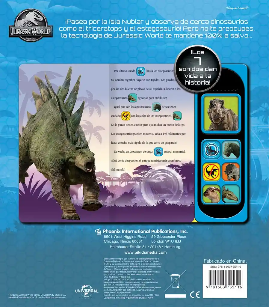 Libro Interactivo Rueda Con Los Dinosaurios Jurassic World