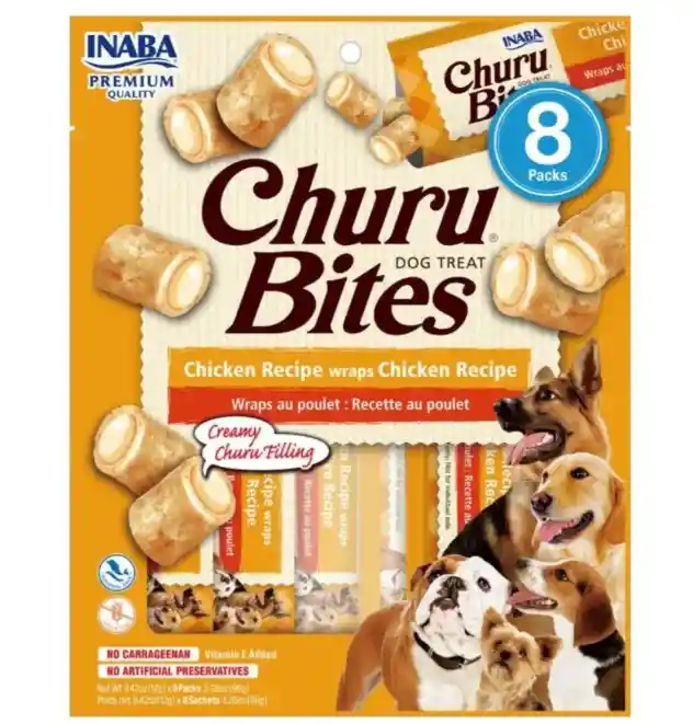 Churu Bites Snack Para Perro Wraps De Pollo X 8und