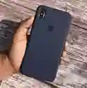 Silicone Case Para Iphone Xs Azul Oscuro