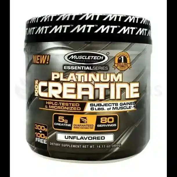  Creatina Platinum MUSCLETECH 400 Gramos 80 Servicios 