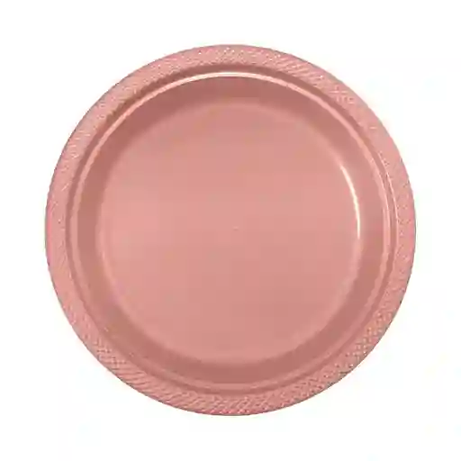 Plato Sempertex Desechable Deluxe Plastico Dorado Rosa Pequeño 6" 15 Cm X 10
