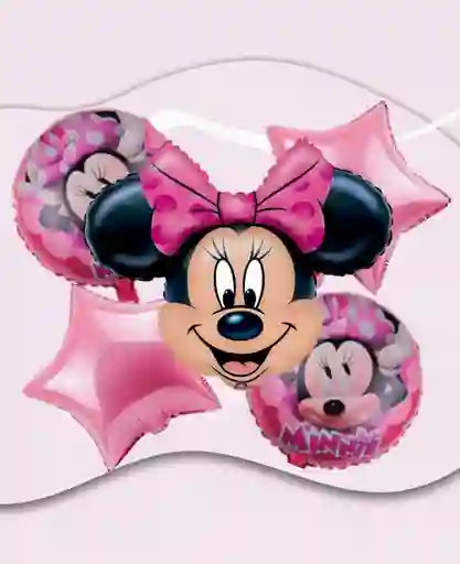 Bouquet X 5 Globos Metalizados Minnie