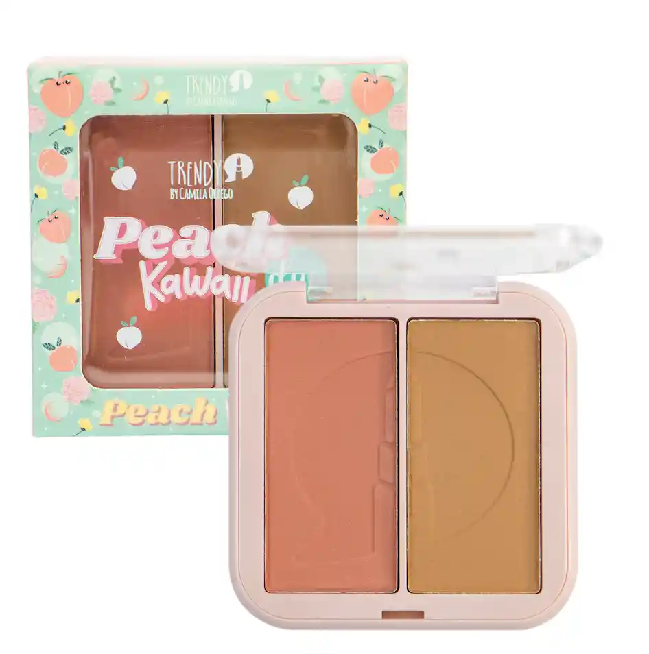  Rubor Y Contorno Peach Kawaii Duo TRENDY Pk43 