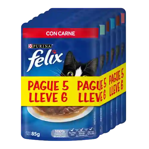 Alimento Humedo Felix Pouch Pague 5 Lleve 6 Felix Pouch