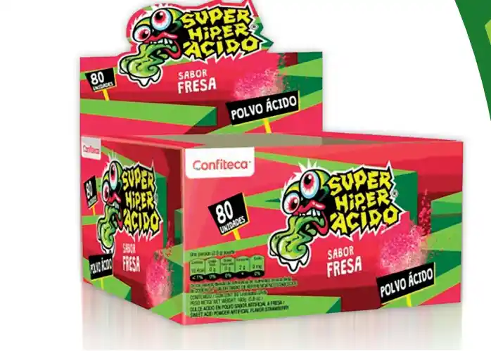 Super Hiper Acido Sabor Fresa X80unidades