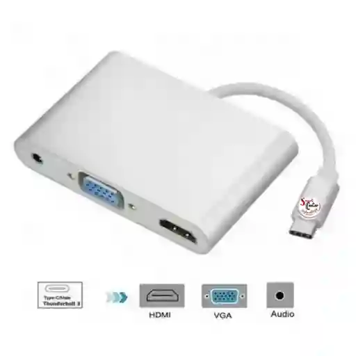 Convertidor Tipo C A Hdmi/ Vga + Audio 3.5mm