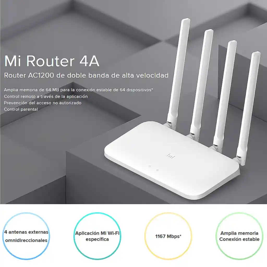 Xiaomi Mi 4a Router Inalámbrico Wifi Dual Band Ac1200 64mb