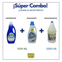 ¡ Super Combo ! Detergente 1 Lt + Suavizante 1 Lt + Blanqueador 2 Lt