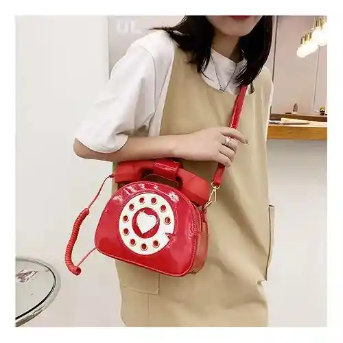 Cartera Bolso De Hombro Teléfono Bocina Funcional Bandolera Rojo