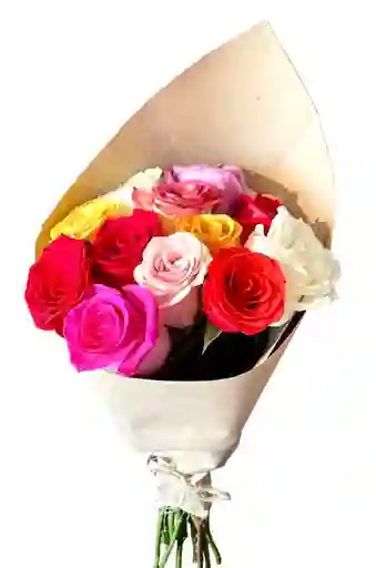 Flores De Rosas Multicolor En Bouquet