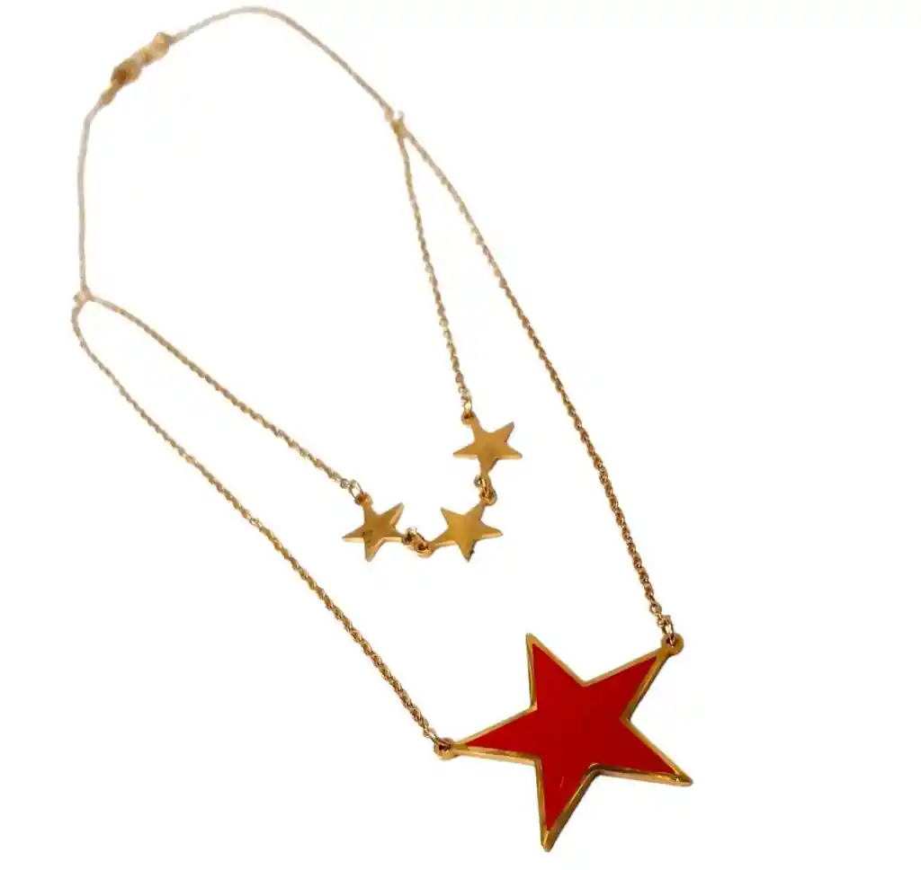 Juego De Aretes Y Collar Diseño Estrella Grande