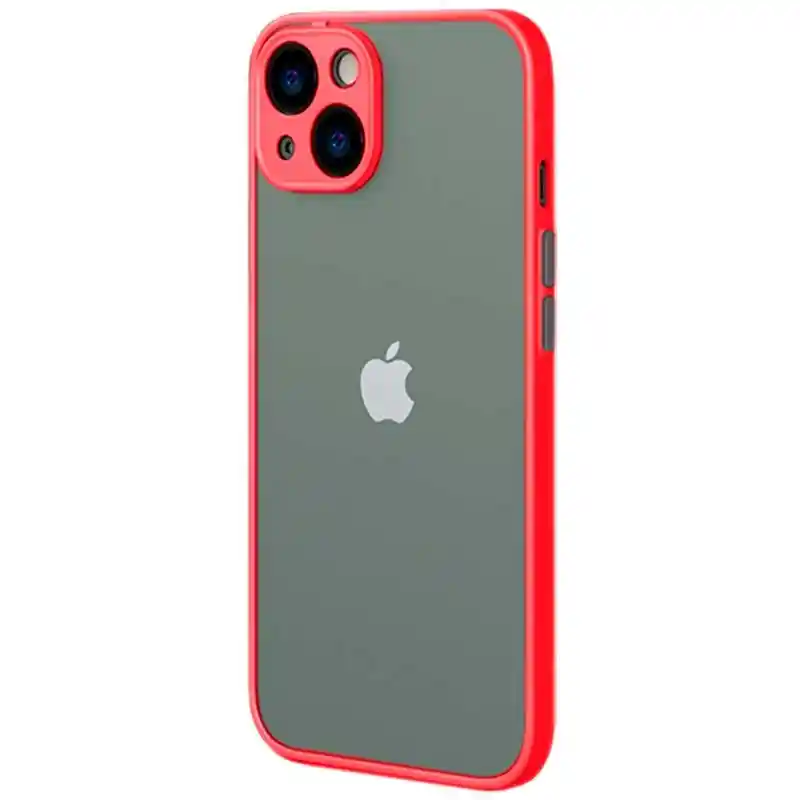 Estuche Mate Borde Color Rojo Para Iphone 13