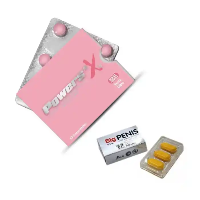 Kit Power Sex Potenciador Sexual Femenino 10 Pastillas + Potenciador Sexual Masculino Big Penis *3 Pastillas