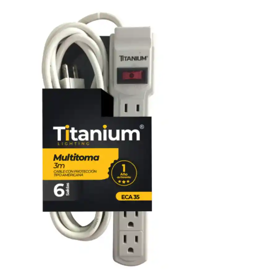 Multitoma Con Cable 3mt / 6 Puestos ( Titanium )