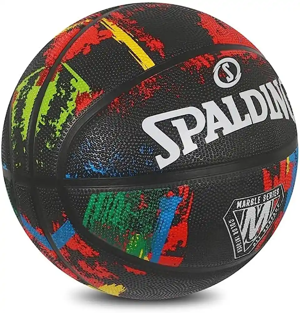 Balón Baloncesto Spalding Marble Series #7 Original Colores - Negro