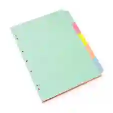 Paquete De Separadores Para Carpeta O Folder En Cartulina Tonos Pastel X5 Unds Tamaño Oficio