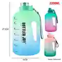 Botella Termo Botilito De Agua Motivación Fitness 2.2 Litros Color Fucsia/amarillo