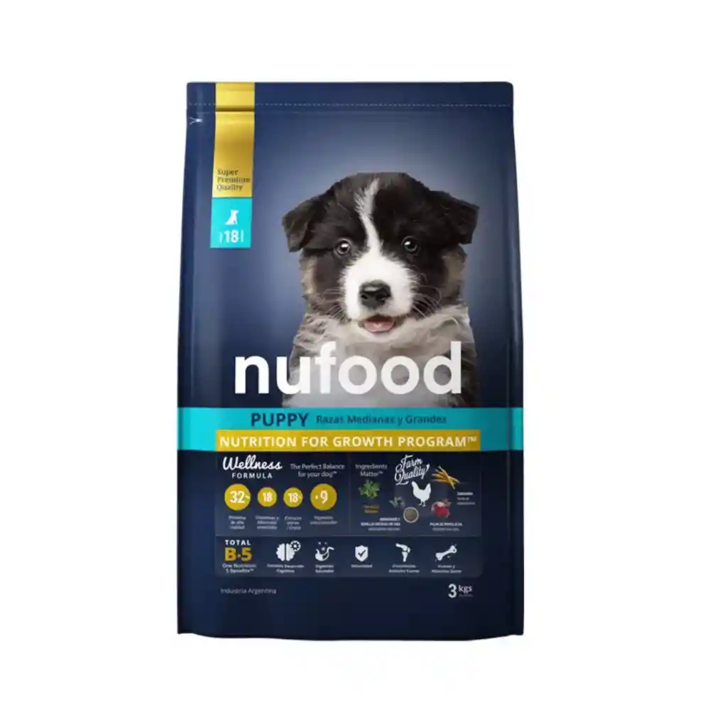 Nufood Cachorros Razas Medianas Y Grandes 3 Kg