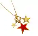 Juego De Collar Y Aretes En Acero Diseño Trio De Estrella