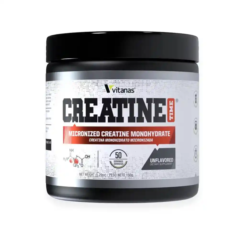 Creatina Time Monohidratada Micronizada 150gr 50 Servicios