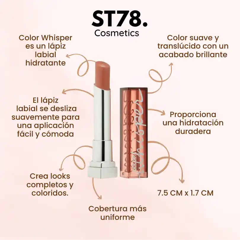 Labial Color Whisper Maybelline 265 Sienna Sands