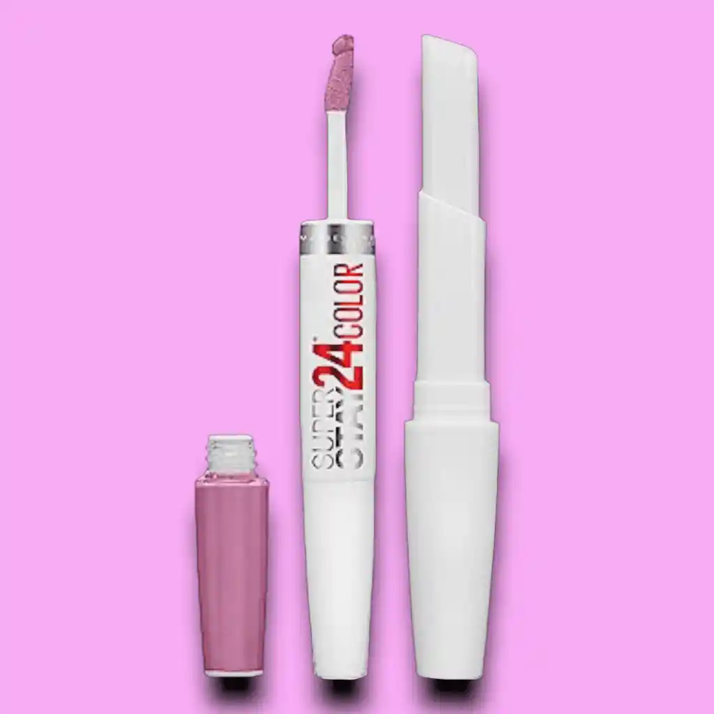 Labial Cremoso Con Balsamo En Barra Super Stay Color 24 Maybelline 085 Lasting Lilac