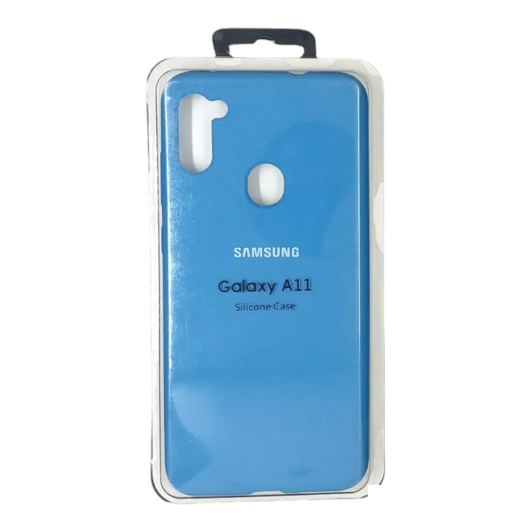 Forro Silicona Case Samsung A11 Azul Acero