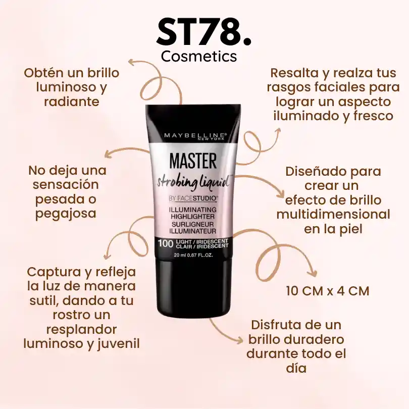 Iluminador Master Strobing Liquid Maybelline 100 Light Clair