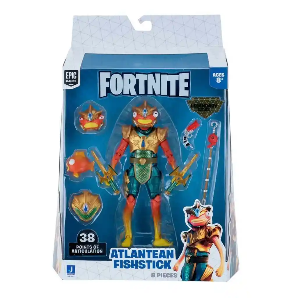 Figura De Acción Fornite Atlantic Fishstick 8 Pzs