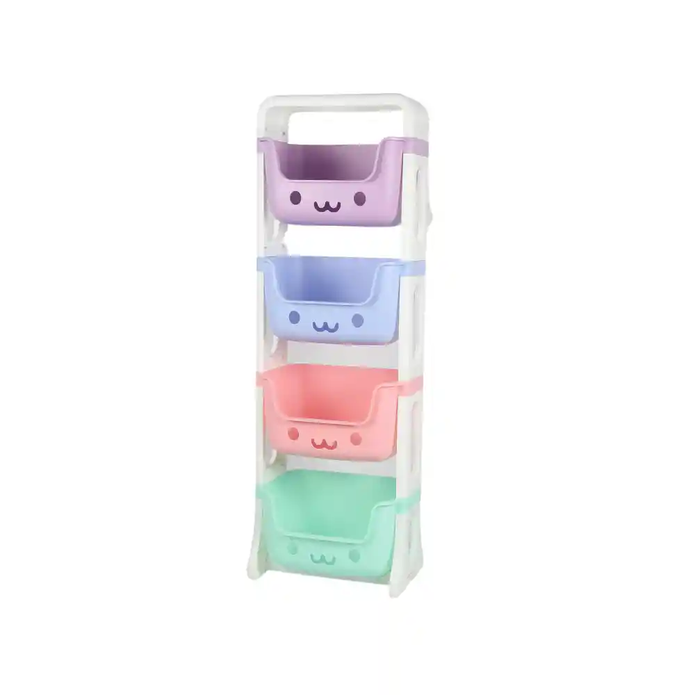 Organizador De Juguetes Multiuso 4 Niveles Colores Pastel