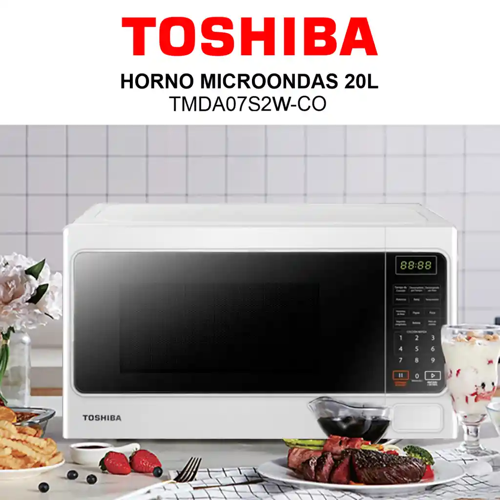 Horno Microondas Toshiba De 0.7 P (20 L) / 700 W - Blanco