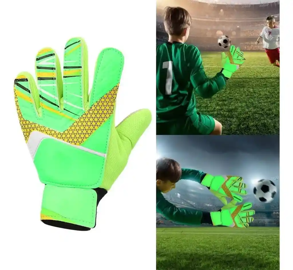 Guantes Portero Para Niña Ó Niño Fútbol Arquero # 7 - Verde