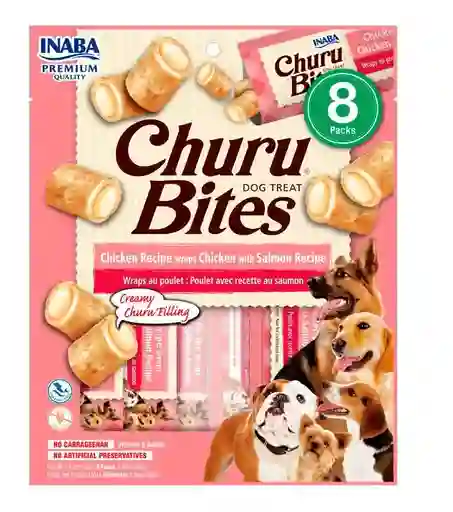 Churu Bites Para Perro Receta Cremosa De Pollo Con Salmón 8 Sobres, 96 Gr