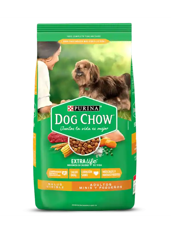 Alimento Seco Dog Chow Extralife Adultos Minis Y Pequeños Con Carne Y Pollo 22,7kg