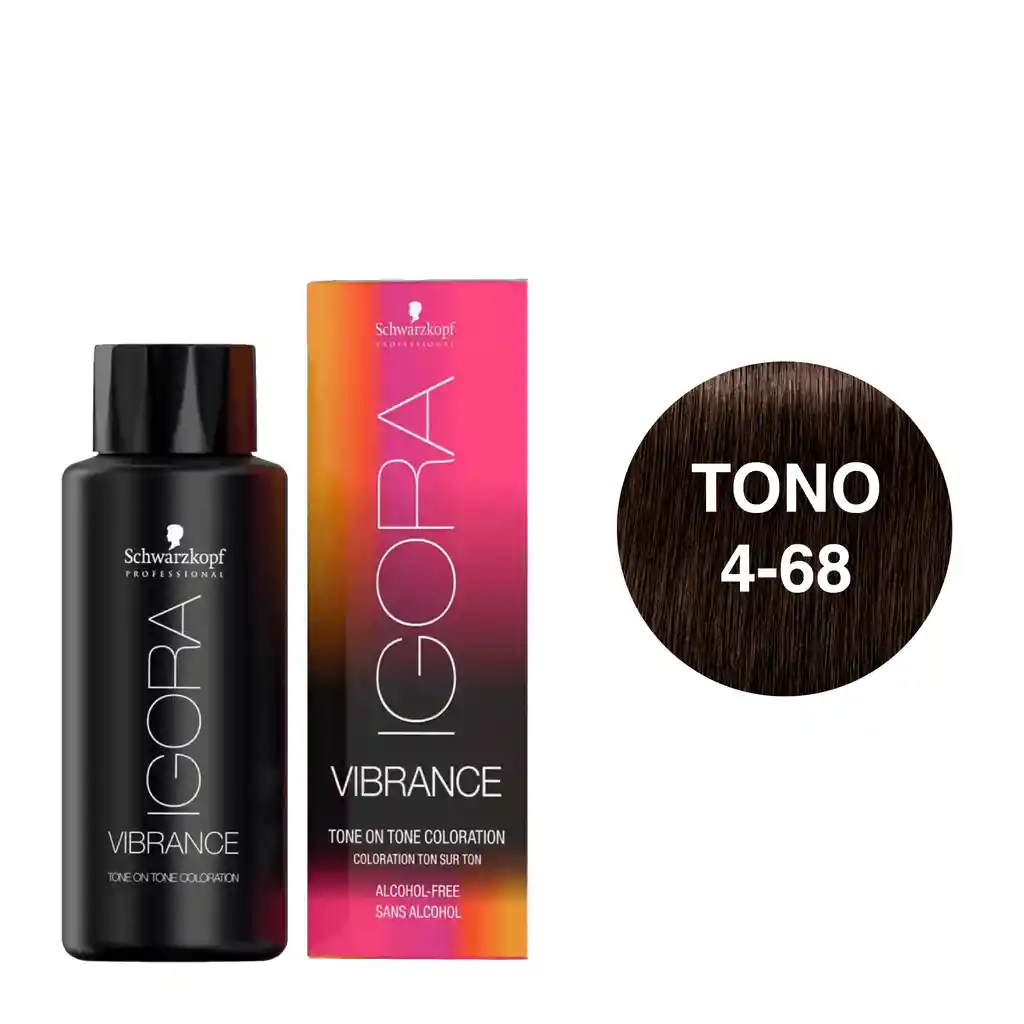 Igora Vibrance Tono 4-68 Castaño Medio Marrón Rojo 60ml.