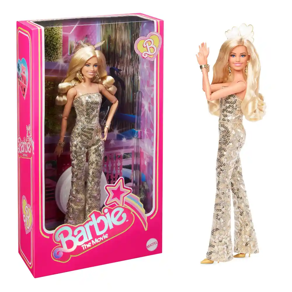 Barbie La Película Muñeca De Colección Modo De Discoteca Dorado Mattel