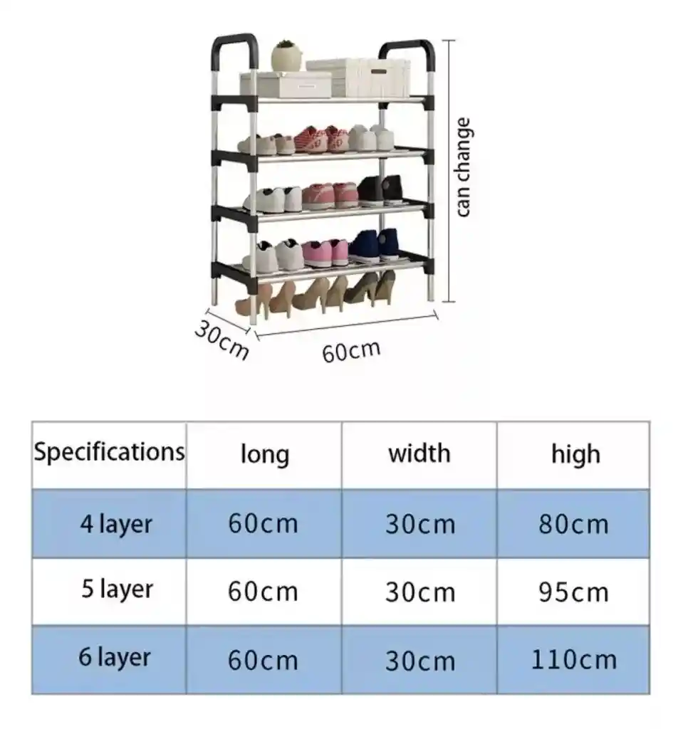 Organizador Zapatero Metálico 6 Niveles Shoe Rack