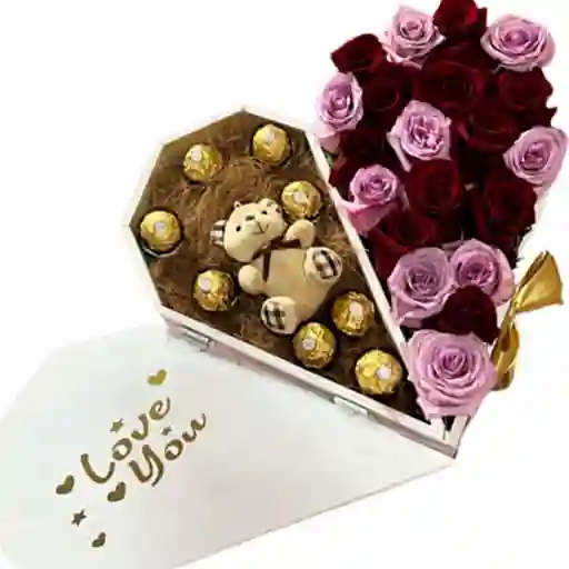 Corazon De Rosas Cofre De Lujo