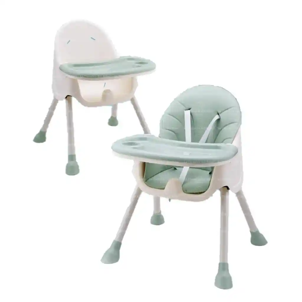 Silla Comedor Bebe Doble Altura Infantil Acolchado Verde Esmeralda Deluxe Unisex