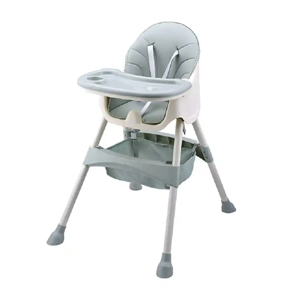 Silla Comedor Bebe Doble Altura Infantil Acolchado Verde Esmeralda Deluxe Unisex