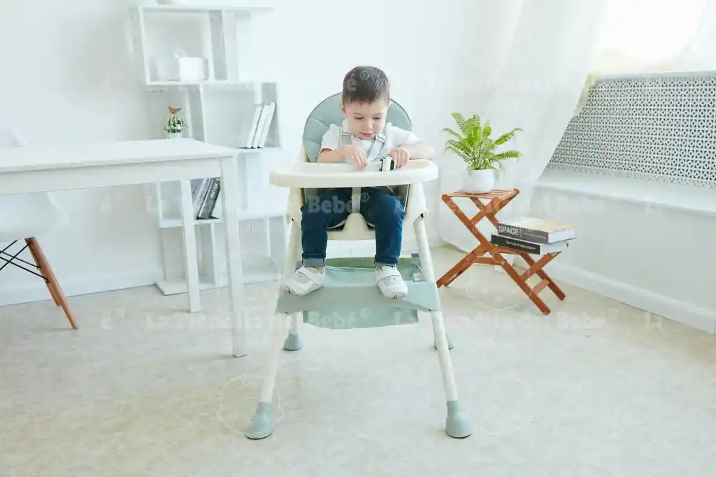 Silla Comedor Bebe Doble Altura Infantil Acolchado Verde Esmeralda Deluxe Unisex