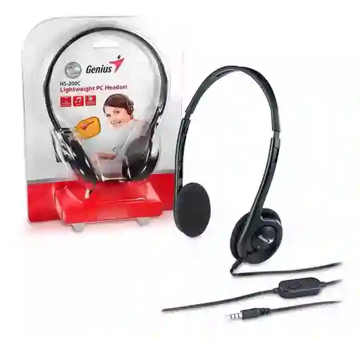 Diadema Con Micrófono Genius Hs-m200c - De 1 Solo Plug 3.5mm